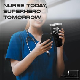 Polar Camel 30 oz Tumbler with Stainless Steel Straw and Straw Cleaner (RN- Registered Nurse)