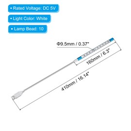 PATIKIL Keyboard Light Laptop Lamp USB LED Lights, 10 Lamp Beads LED Light Flexible Stick Long Geeseneck Lamp, Blue