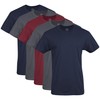 Gildan Men's Crew T-Shirts, Multipack, Style G1100, Navy/Charcoal/Cardinal Red (5-Pack),