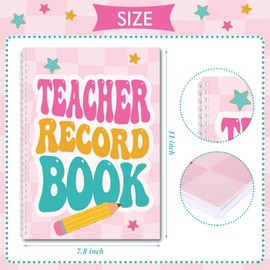 Fuyoooo Teacher Record Book Teacher Grade Book Spiral Bound Record Class Gradebook Office Favors Gift for Classroom Attendance Supplies Decoration Double Sided Color Printing(Retro)