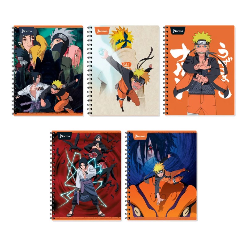 2 Libretas Profesional Norma Naruto 100h Cuadro C5, Variado Multicolor