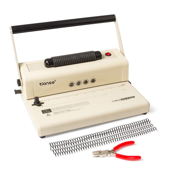 TIANSE Coil Binding Machine, Electric Coil Inserter, Manual Round Hole