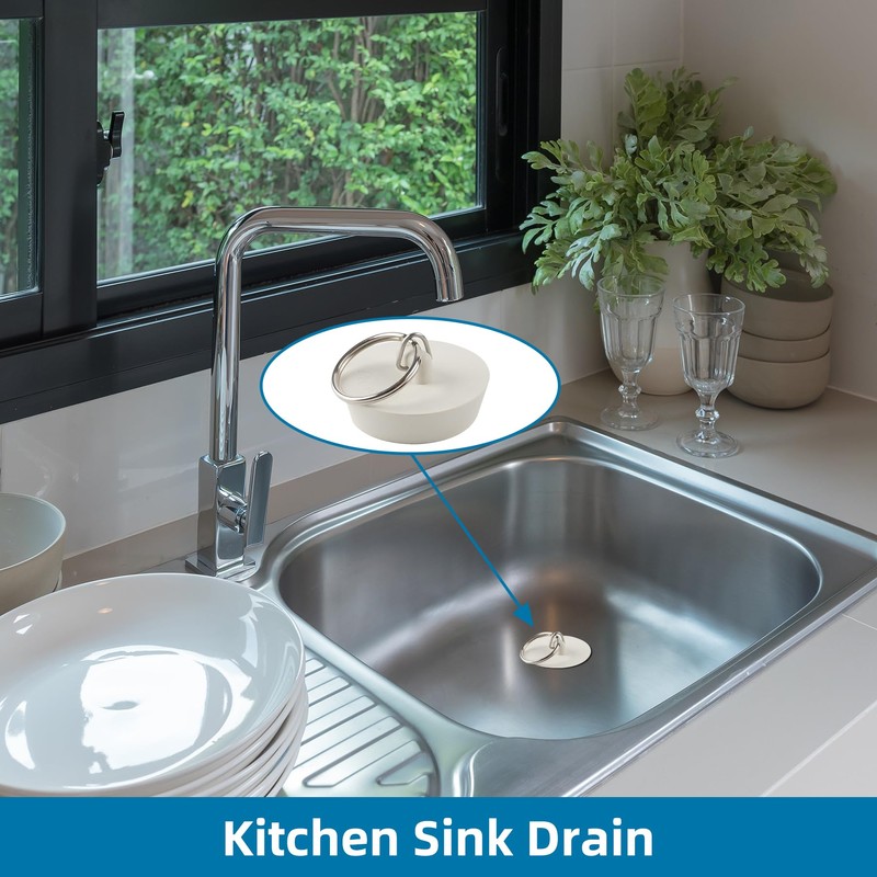 Hibbent 6 Pieces Drain Stopper, Rubber Kitchen Sink Drain, Sink