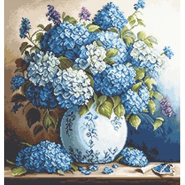 Luca-S Hydrangea Counted Vase Cross Stitch Kit