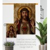 Feast of Sacred Heart of Jesus Canvas Burlap Flag Stand
