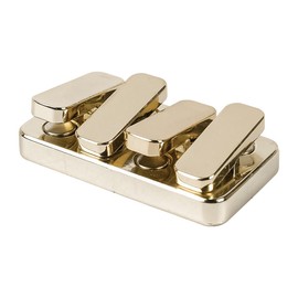 VOANZO Gold Rectangle Press See-Saw – Zinc Alloy Mini Push Cards with Magnetic Ringing Coins, Portable Handle Ideal for Stress Relief and Gifts