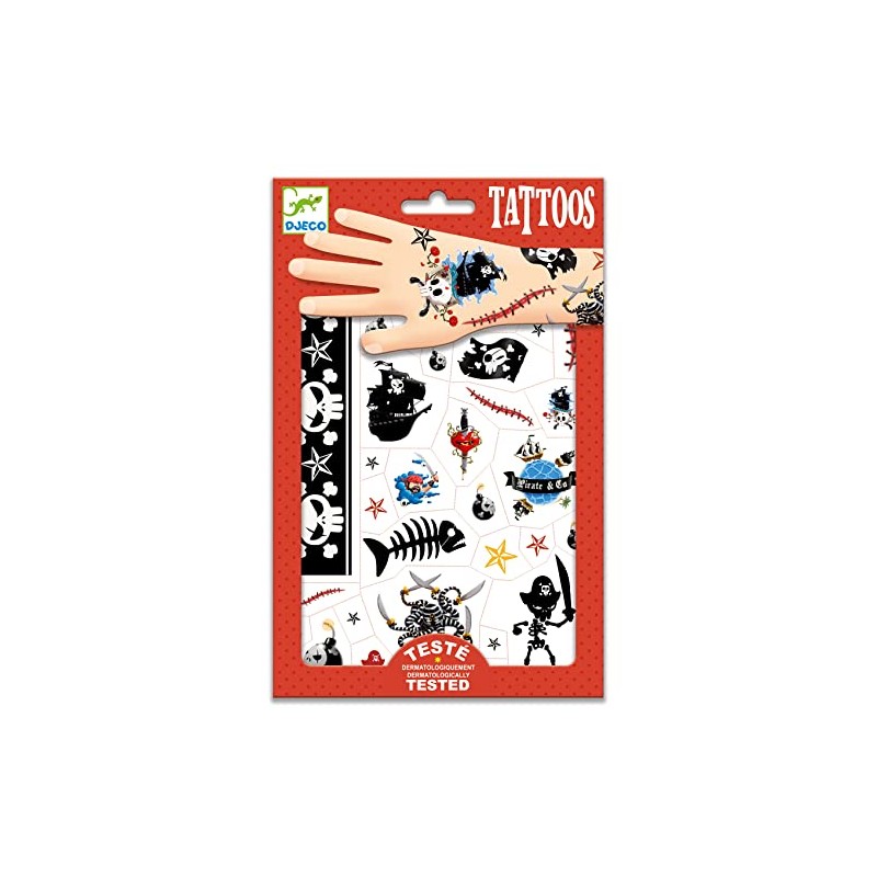 Djeco Tattoos – Pirates, Beige, 2 (dj09584 a)