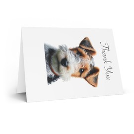 DistinctInk Greeting Card/Note Card -Wire Fox Terrier Puppy Colored Pencil Drawing Birthday - PACK of 25