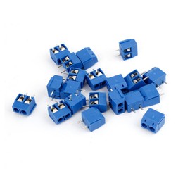 IIVVERR 20 Pcs Blue KF301-2P 2 Position 5.0mm Pitch PCB Mount Screw Terminal Block Connectors 250V 16A (20 Unids Azul KF301-2P 2 Posiciones 5.0mm Pitch Montaje en PCB Tornillo Bloque de terminales Con