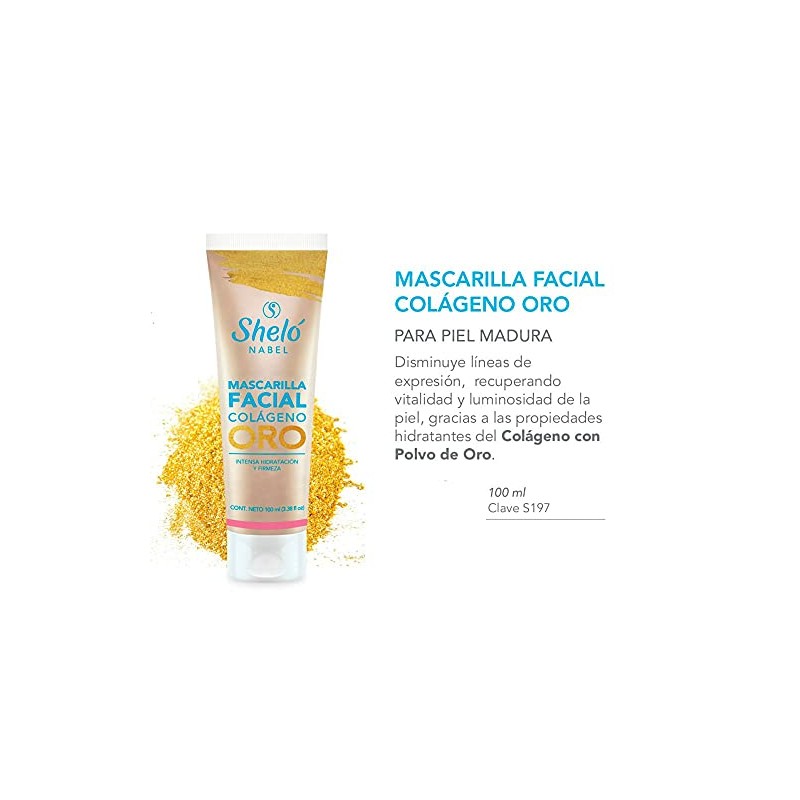 Mascarilla Facial Colágeno Oro 100ml Hidratación Y Firmeza