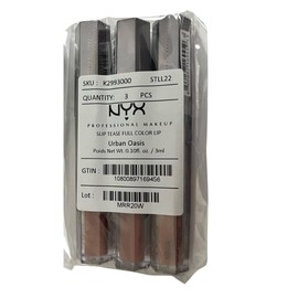 Pack of 3 NYX Slip Tease Full Color Lip Lacquer, Urban Oasis STLL22