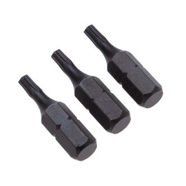 T20 Torx Bit, Star-Shaped Screwdriver 20 mm x 25 mm, Torx Head Star-Shaped Screwdriver Made of Forged Steel, Torsion Tip and Hex Shank for Screwdrivers and Cord Drills (Pack of 3)