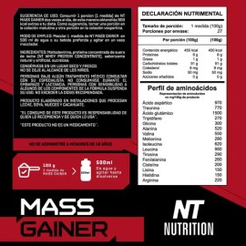 2 Mass Gainer Ganador De Peso Creatina Y Bcaa Nt Nutrition Sabor gainer chocolate y vainilla hidratante sandia y creatina natural                     