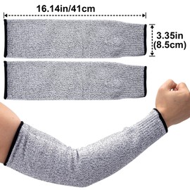 ANCIRS 41cm Cut Resistant Sleeves for Arm Protection, Dog Bite Safety Arm Sleeves, Gardening Sleeves for Thin Skin and Sun Exposure, Protective Forearm Covers for Kitchen (Grey, 1 Pair)