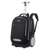 Backpack with Wheel,Rolling Backpack with Double Reinforce Telescoping Handle and
