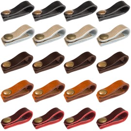 Silver & Style Cable Band Button Cable Clip Earphone Charger Cord Bundle Leather (5 Colors, 20 Pack)