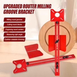 4 in 1 Multifunctional Router Groove Holder, Metric Router Circle Cutting Device for Router Tool, Router Circle Device for Cutting Circles Edge Trimming Milling