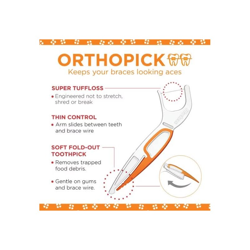 Plackers Plackers Orthopick Flosser for Braces - 36 Count (Pack