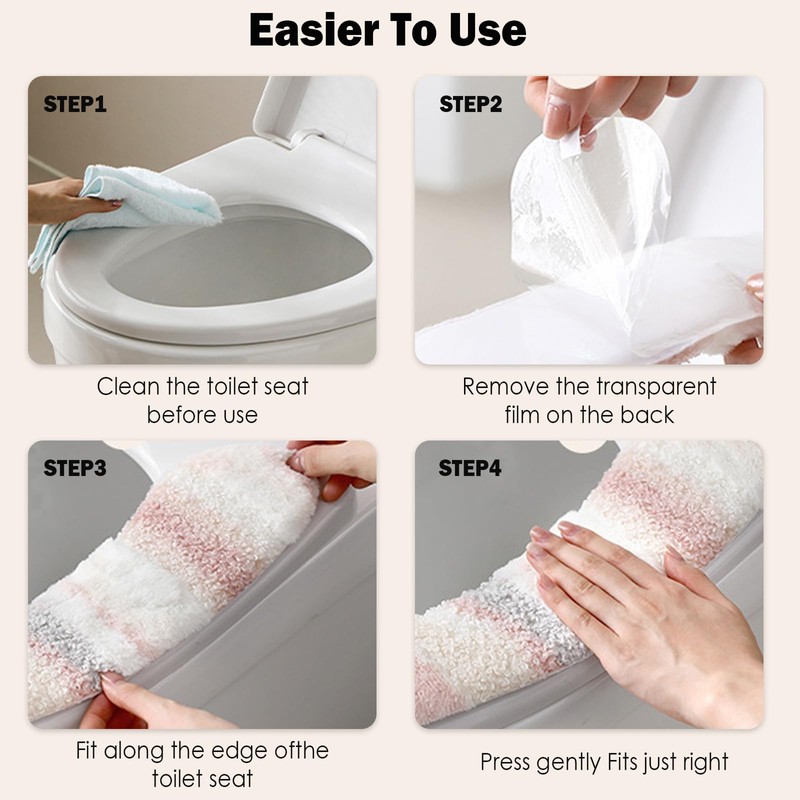 Thick and Warm Plush Toilet Seat Cover – Washable, Reusable