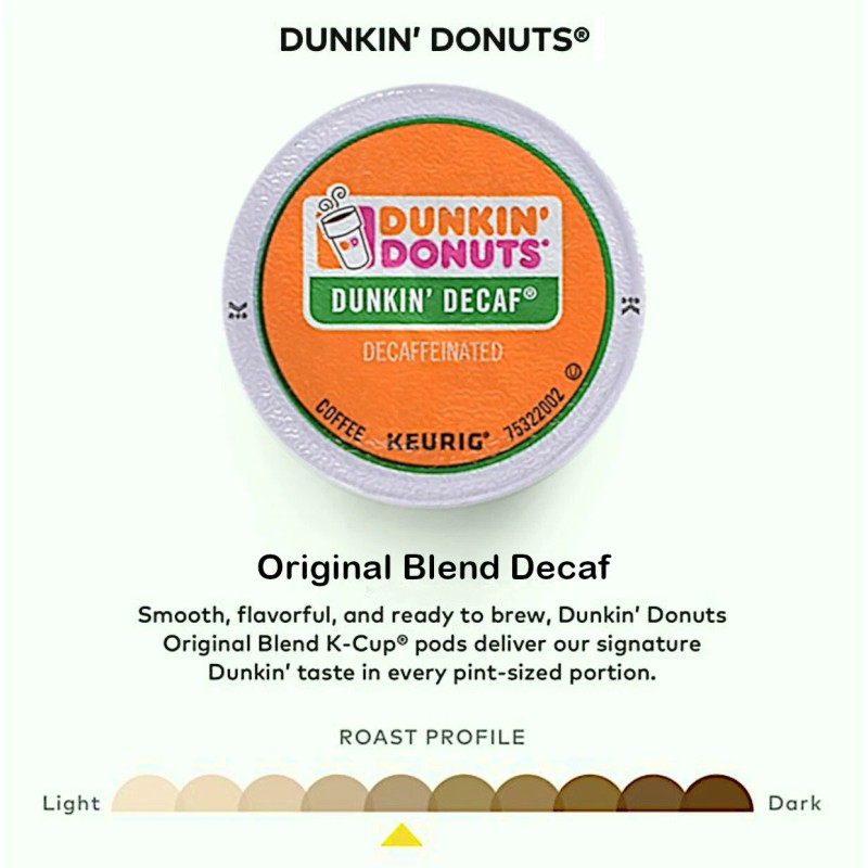 Dunkin' Donuts X22 Dunkin Donuts Original DECAF Coffee Pod K-Cups