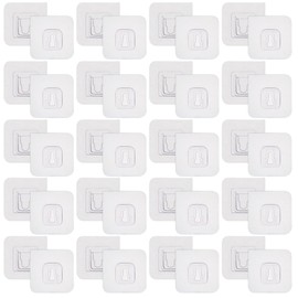 Paquete 20 Juegos Ganchos Adhesivos Doble Cara Para Pared Ganchos Autoadhesivos Pared de Cocina Organizacion Oficina Escritorio Alta Calidad (20 PARES)