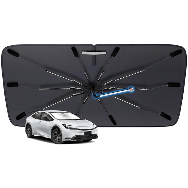 Windshield Sun Shade Custom Fit for Toyota Prius 2023-2024, Upgraded