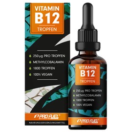 Vitamin B12 Drops - 1800 Drops (50 ml) - Bioactive Methylcobalamin B12 - Optimal High Dose with 500 mcg B12 - No Preservatives or Alcohol - 100% Vegan