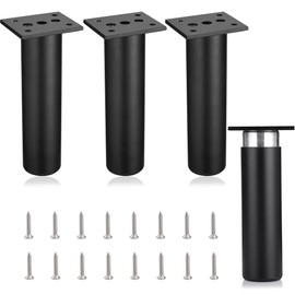 MixDora 4Pcs Adjustable Furniture Legs Black Metal Sofa feet Aluminum Alloy Couch Legs Wardrobe Foot Bed Feet Furniture Replacement Legs