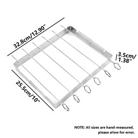 BBQ Skewer Rack Set, 6 Pcs Stainless Steel Kebab Skewers with Foldable Barbecue Grill Holder for Meat, Seafood and Vegetables