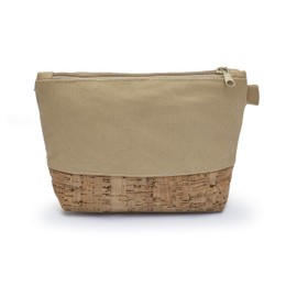 Leon By Bers Cosmetic Make-Up Bag, Toiletry Bag, Cotton Makeup Bag, Cosmetic Bag, Cork / Beige, Cosmetic bag