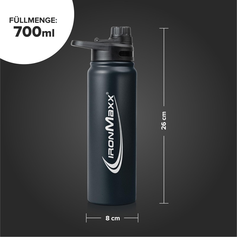 IronMaxx Hot & Cold Bottle – Deep Black 800 ml |