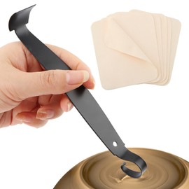 Pottery Trimming Tools with 6pcs Pre-Cut Chamois Cloth,Sharpened Pottery Tool for Potter, Double Ended Clay Trimming Ceramics Tool for Carving, Clay Trimmings Artists(Black,Size:5.67inch)