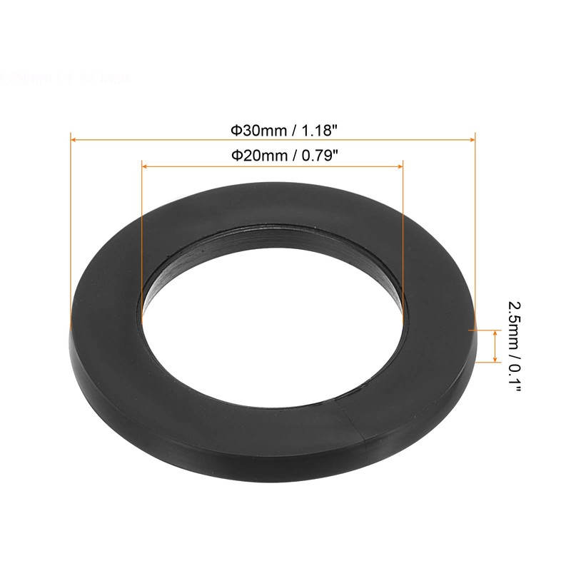 PATIKIL M20 Rubber Flat Washers 12 Pack 20mm Inner Diameter