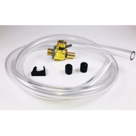 Fumoto F124N Oil Drain Valve with 2 Vinyl Caps and 3' of HD 3/8" ID PVC Tubing
