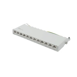 Good Connections Patch Panel - Desktop - Cat. 6A, 500 MHz - 10 GIGABIT Enabled - 12-Port - 0.5 U - STP Shielded - Tool-Free Opening - Light Grey (RAL7035)