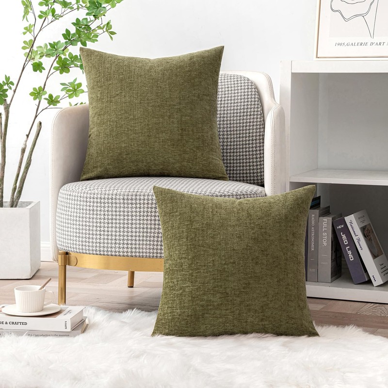 MIULEE Pack of 2 Couch Throw Pillow Covers 18x18 Inch