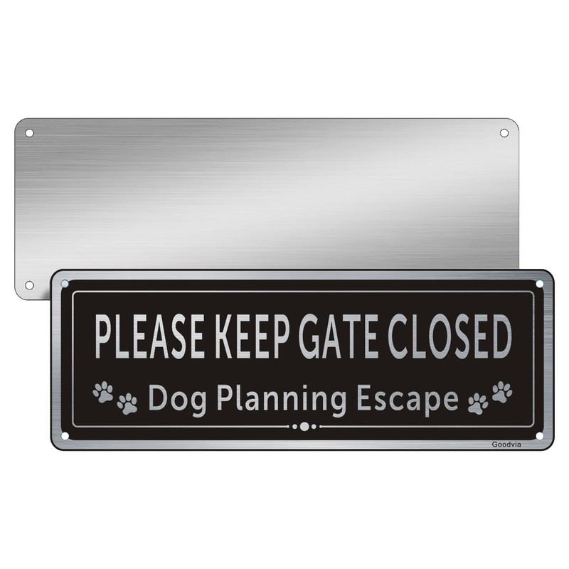 Please Keep Gate Closed Sign Guard Dogs Warning Sign Aluminum