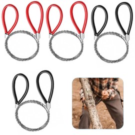 Pack of 4 Rope Saw, Stainless Steel Wire Saw, Pocket Saw, Hand Chainsaw, String Saw with Rope Handle, Portable Saw Wire Hand Chainsaw for Outdoor Camping Tree Wood Cutting Survival Equipment