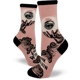 ModSocks Women's Crystal Ball Crew Socks in Wood Rose