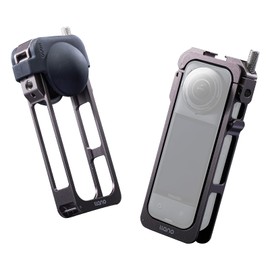 LLANO Camera Cage for Insta360 X5 Aluminum Alloy Multifunctional Extended Frame Protective Case Lightweight 65g Supports Portrait and Horizontal Shooting, 1/4 Screw Hole, Cold Shoe and GoPro Magnetic