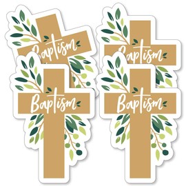 Big Dot of Happiness Baptism Elegant Cross - Decorations DIY Religious Party Essentials - Set of 20
