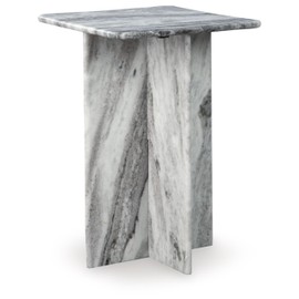 Signature Design by Ashley Keithwell Contemporary Marble Top Accent Table, Gray