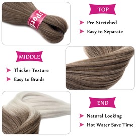 Ombre Ash Brown Braiding Hair Extensions Synthetic Hair For Braiding