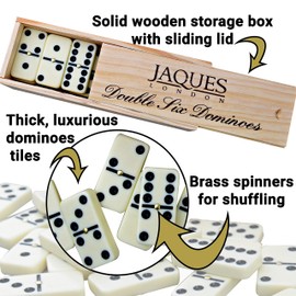 Jaques of London Dominoes Set | Complete D6 Dominoes Game for Adults & Children | Luxury Dominos Set | Traditional Games | Since 1795