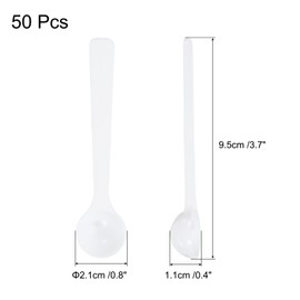 uxcell 50 Pcs Measuring Spoon with Short Handle, Teaspoon (1g) Plastic Scoops for Coffee, Grains, Spices, Powders, and Other Dry Goods, Kitchen Tools Measure, White