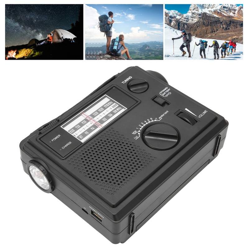 Crank Radio Portable FM AM WB Band Multi Powered Emergency
