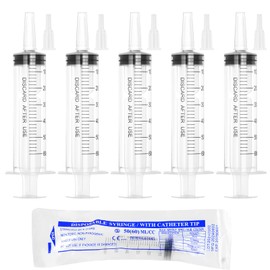 60ml Syringe for Liquid,50 Pack Large Plastic Syringes with Adapters and Cap,Individually Sealed Syringe for Feeding,Jello,Irrigation Water and Scientific Labs