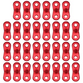 30PCS Guy Rope Tensioners Aluminum Alloy Cord Adjuster Tensioners Rope for Outdoor Activity（Red）