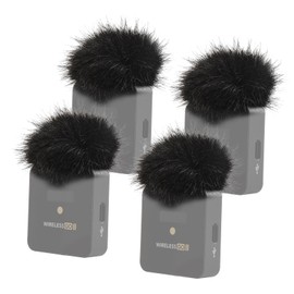 YOUSHARES Mic Windscreen for Rode Wireless Me/Rode Wireless Go II/Wireless Pro, Furry Pop Filter Wind Muff Compatible with Rode Wireless Microphone System, Enhance Sound Quality (4 Pcs)