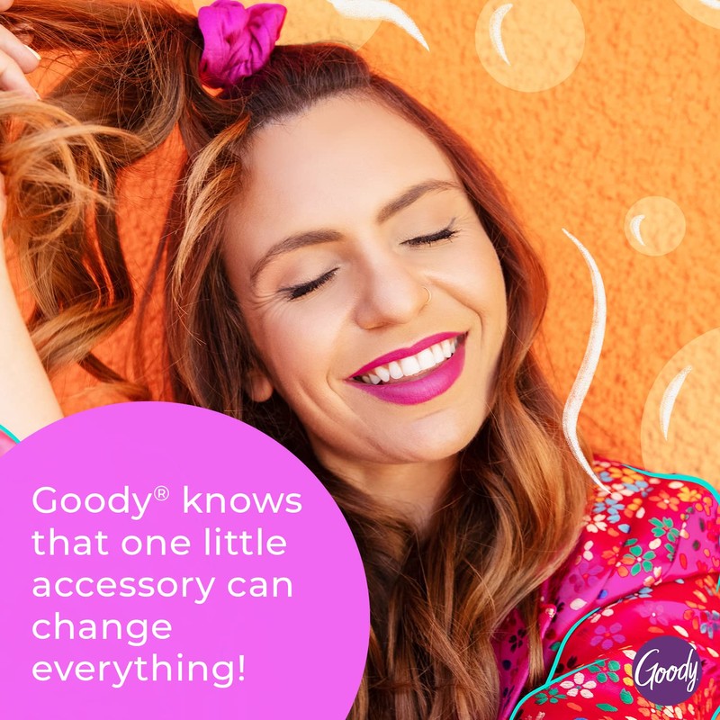 Goody Ouchless Scrunchies for Women, 6 Ct, Starry Night, Damage-Free